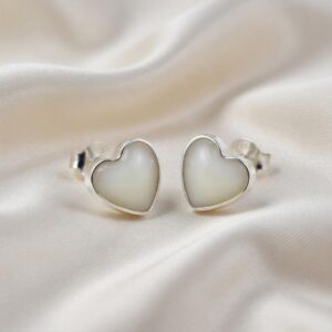 Pendientes Corazón con leche materna en plata 925